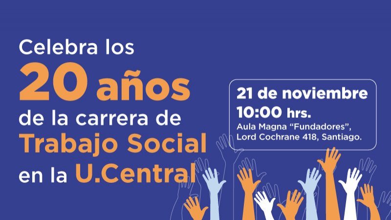 Reserva la fecha para celebrar los 20 años de Trabajo Social U.Central